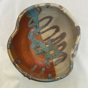 Handmade Pottery Drip Pinch Bowl